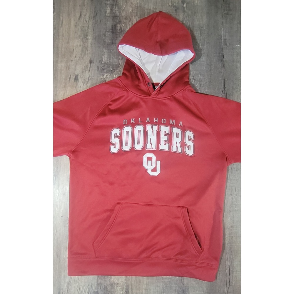 Oklahoma Sooners Hoodie‎ Mens Large Red NCAA Colosseum Sweatshirt Pockets EUC